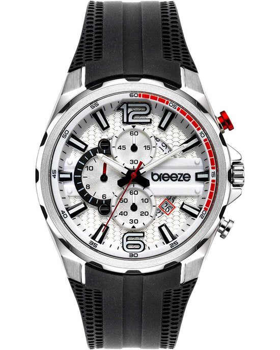 BREEZE Intrusio Chronograph Black Silicone Strap 112222.1