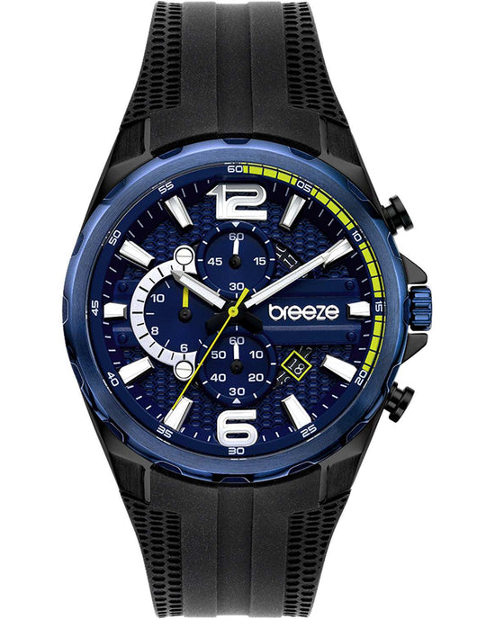 BREEZE Intrusio Chronograph Black Silicone Strap 112222.3