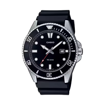 CASIO Black Rubber Strap  MDV-107-1A1V
