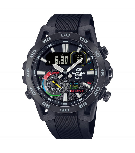 CASIO Edifice Bluetooth Black Rubber Strap ECB-40MP-1AEF