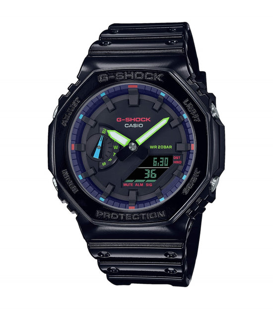 CASIO G-Shock Black Rubber Strap GA-2100RGB-1AER