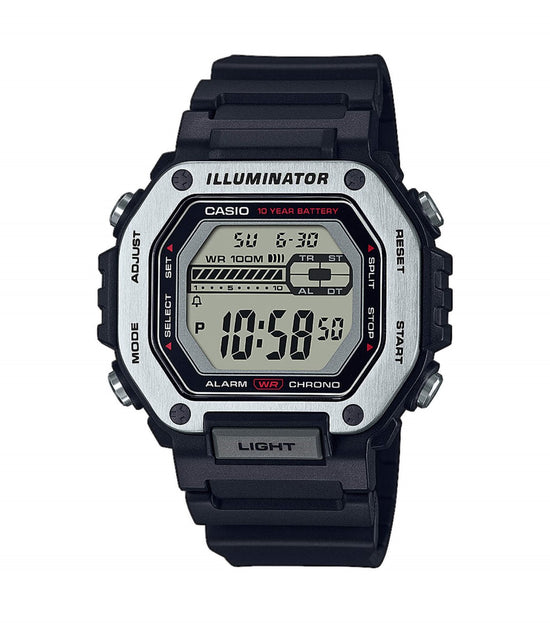 CASIO Collection Chronograph Black Rubber Strap MWD-110H-1AVEF