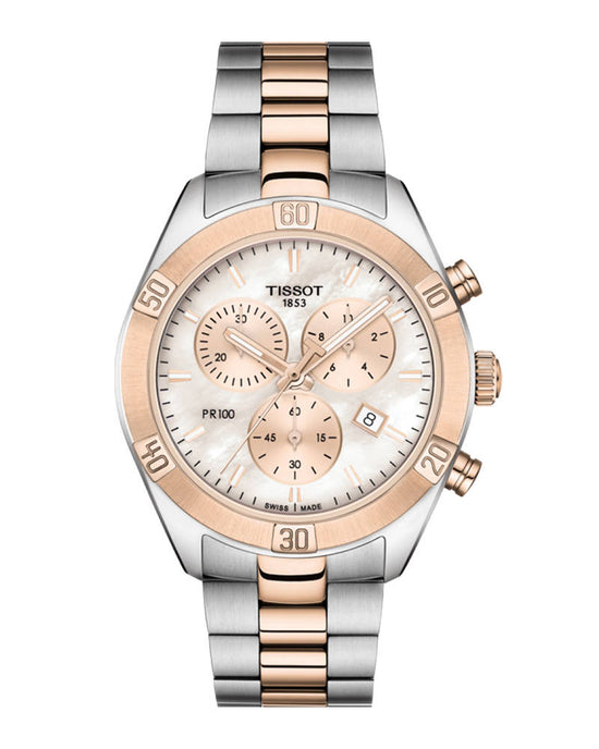 TISSOT PR100 Sport Chic Two Tone Stainless Steel Bracelet T101.917.22.151.00