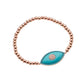 LOISIR γυναικείο ελαστικό βραχιόλι με ροζ χάντρες και ματάκι με λευκά ζιργκόν