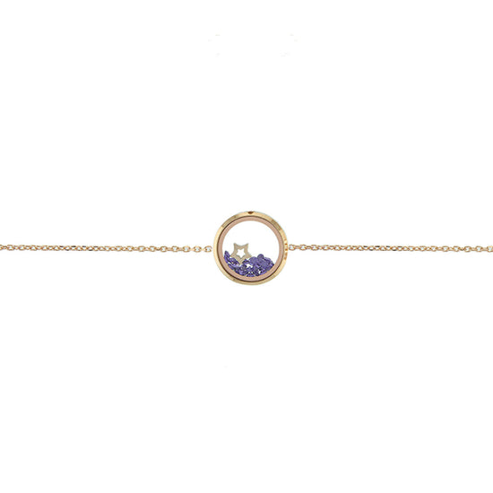 LOISIR γυναικείο βραχιόλι με αστεράκι και μωβ κινούμενα ζιργκόν