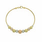 AV χρυσό βραχιόλι με χοντρή πλέξη και μπίλιες με διαμανταρισμένη και σαγρέ τεχνική