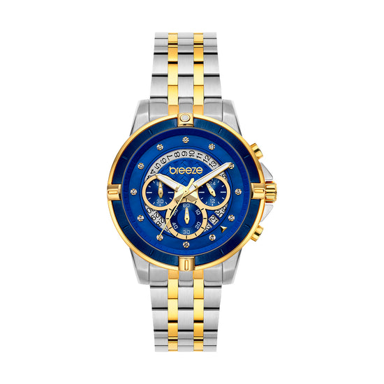 BREEZE Divinia Crystals Two Tone Stainless Steel Chronograph 712311.3