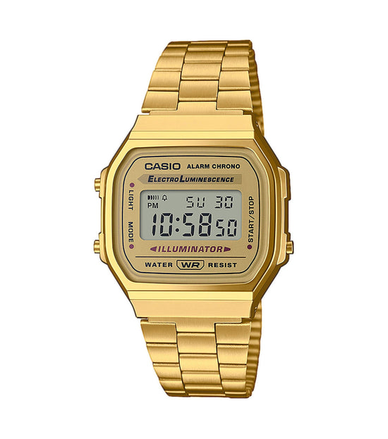 CASIO Vintage Iconic Chronograph Gold Stainless Steel Bracelet A-168WG-9EF