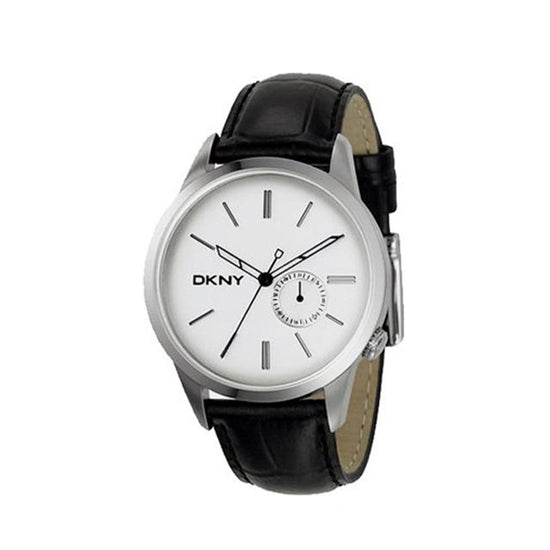 DKNY Black Leather Strap Men NY1431