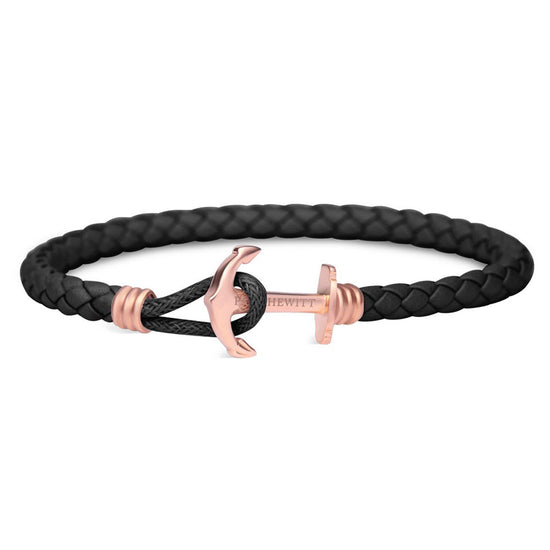 PAUL HEWITT Phreps Lite unisex μαύρο βραχιόλι με κούμπωμα άγκυρας