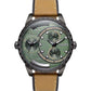 BREEZE Alchemist Dual Time Brown Leather Strap 110862.5