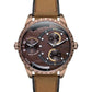 BREEZE Alchemist Dual Time Brown Leather Strap 110862.6
