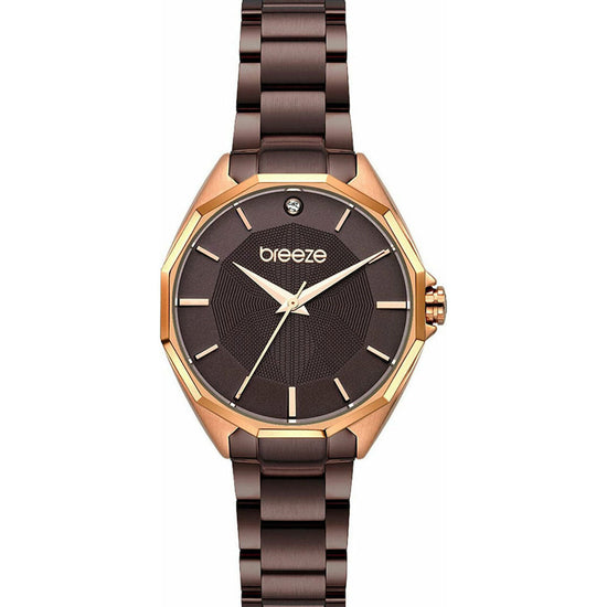 BREEZE Hermosa Crystal Brown Stainless Steel Bracelet 812151.6