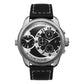 THORTON VIDAR BLACK LEATHER CHRONOGRAPH MENS WATCH
