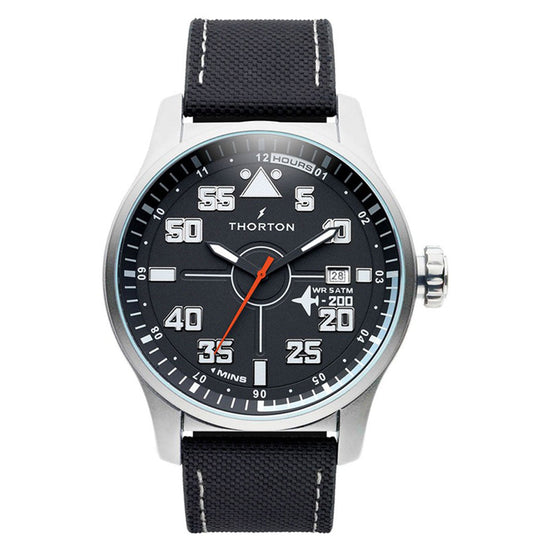 THORTON ROLF BLACK LEATHER STRAP