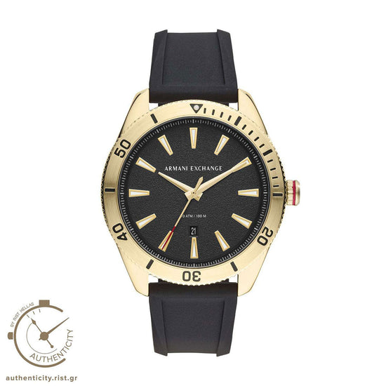 ARMANI EXCHANGE Enzo Gold Black Rubber Strap AX1828