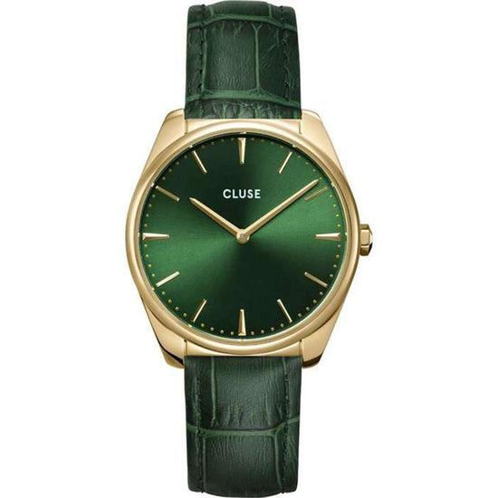 CLUSE Feroce Green Leather Strap