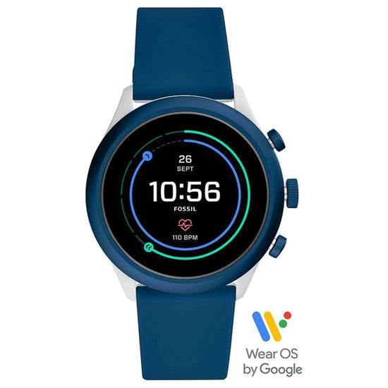 FOSSIL Q Sport HR Smartwatch Blue Rubber Strap FTW4036