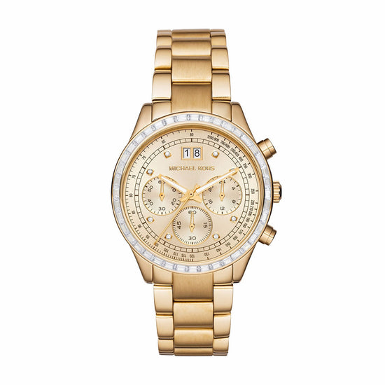MICHAEL KORS Brinkley Crystals Gold Stainless Steel Chronograph MK6187