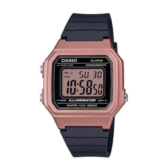 CASIO Collection Black Rubber Strap W-217HM-5AVEF